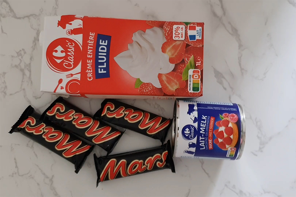 ingredients creme glacee au mars