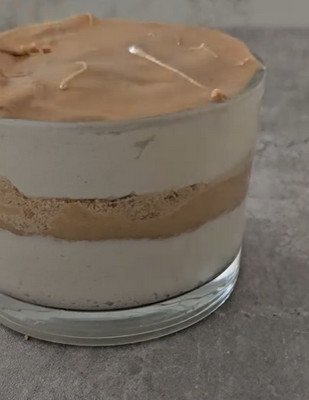 Couches de crème, Nocciolata et petits beurres dans une verrine