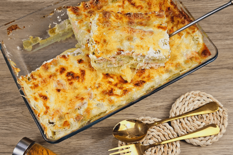 gratin raviole saumon courgettes