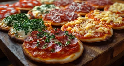 Mini pizzas wraps dorées sorties du four