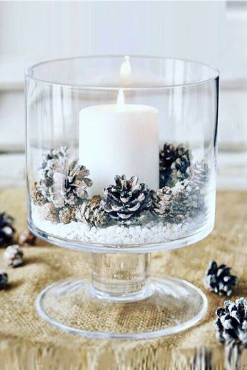 Centre de table de Noel avec vase sur pied