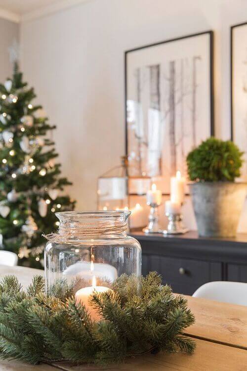 Centre de table minimaliste a bougies