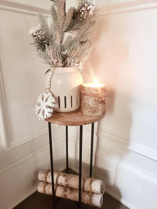 Decoration de tabouret rustique