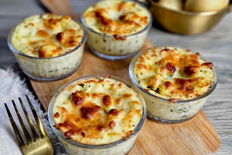 Mini gratins pommes de terre poulet fromage