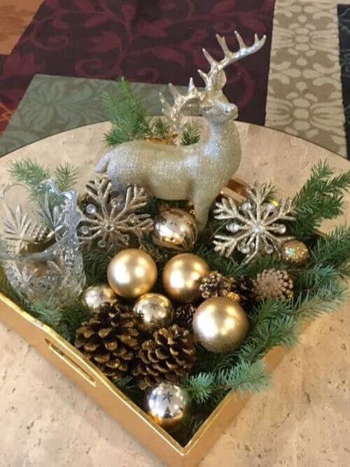 Plateau de Noel carre dore