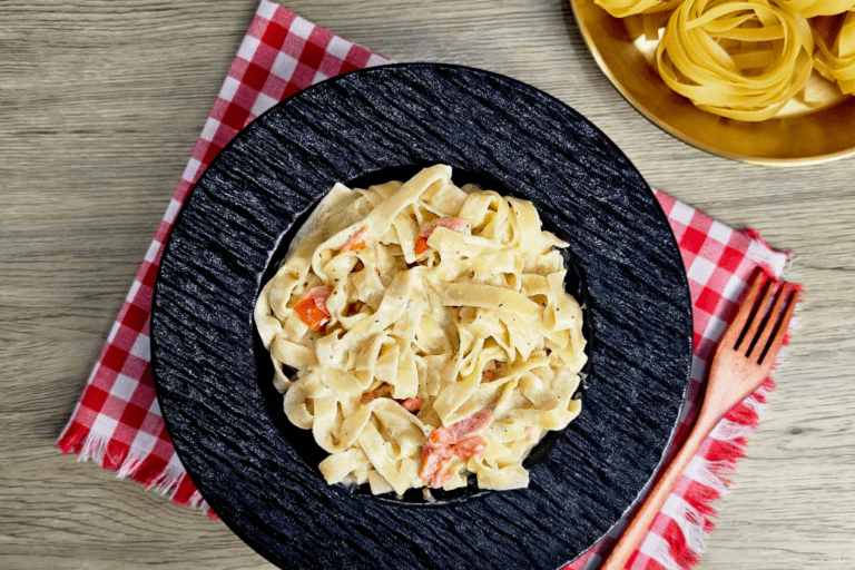 tagliatelles boursin tomates