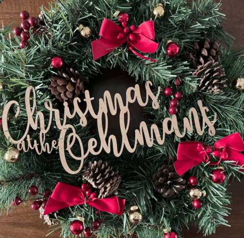 Couronne de Noel personnalisee bois