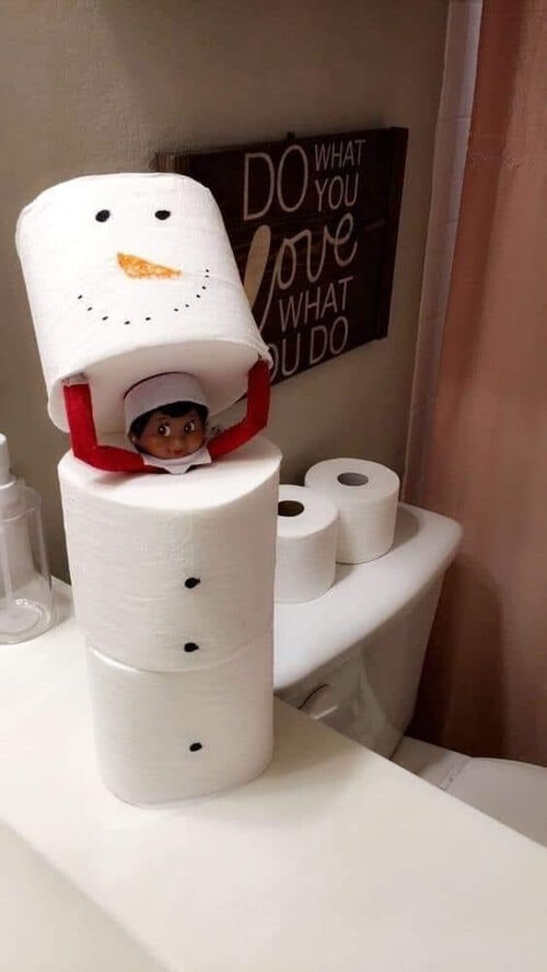Rouleau de papier toilette bonhomme de neige elfe