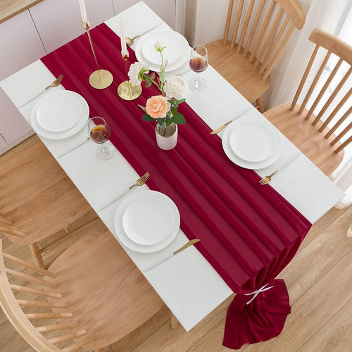 chemin de table rouge fonce