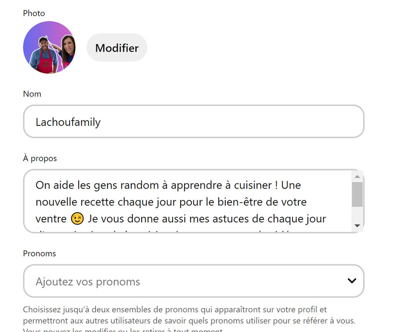 profil pinterest