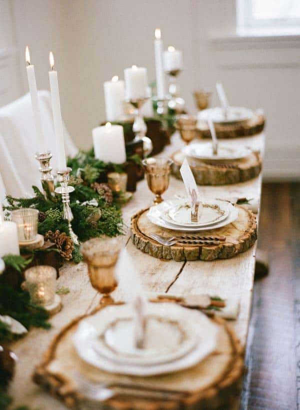 sous assiette rustique en bois