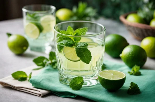 grand verre deau citron vert