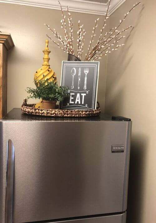 idees de decoration pour le dessus du refrigerateur