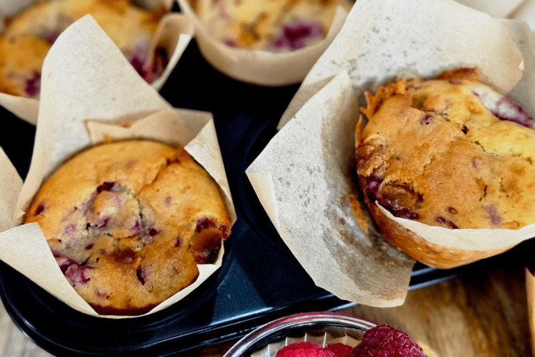 muffins chocolat blanc framboise