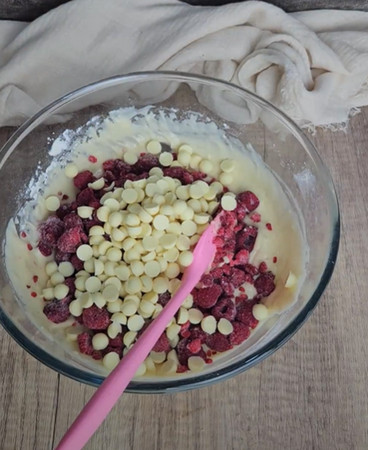 muffins chocolat blanc framboises
