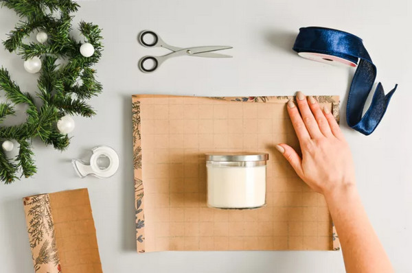 papier cadeau bougie
