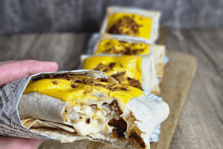 tacos gratines fourres aux tenders de poulet sauce fromagere