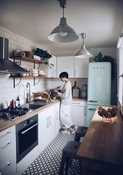 cuisine avec des decorations retro