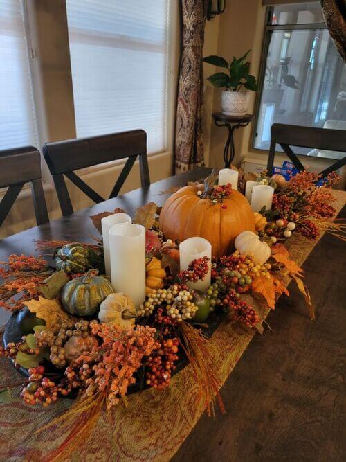 plateau centre de table automne