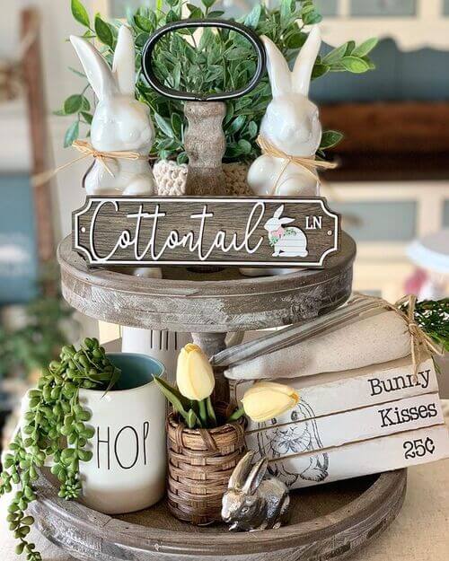 plateau a etages decoration de paques