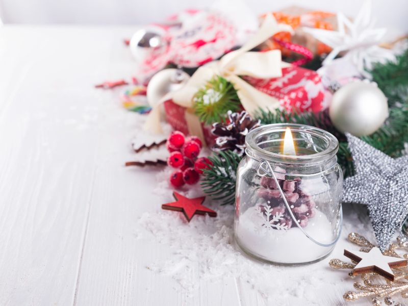 25 idées de centres de table de Noël DIY avec des bocaux en verre