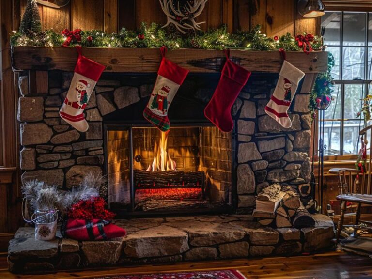 28 idees de decoration de cheminee de Noel ravissantes pour une maison festive