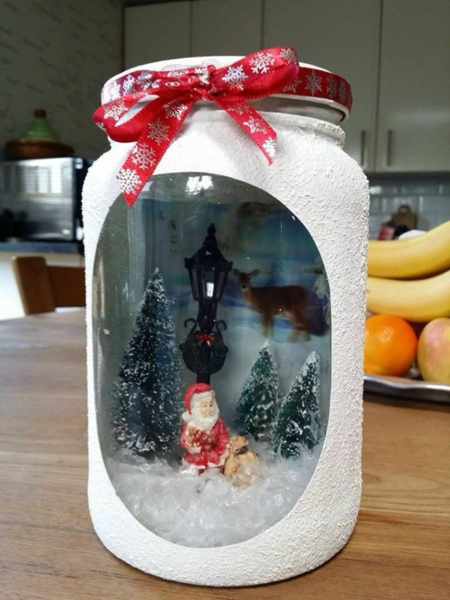 idees de centres de noel diy avec bocal en verre 13