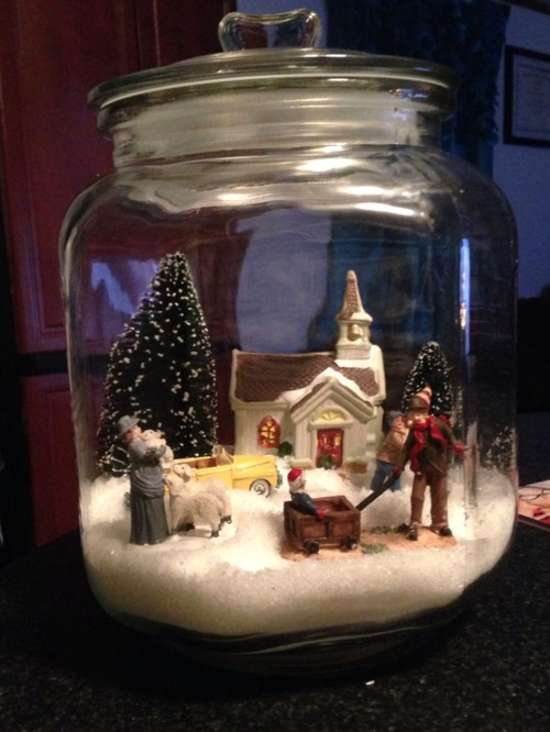 idees de centres de noel diy avec bocal en verre 14