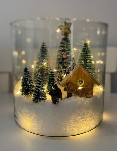 idees de centres de noel diy avec bocal en verre 19