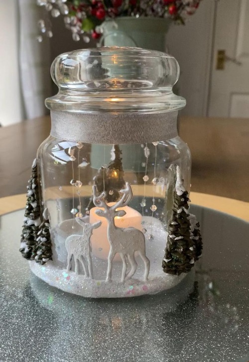 idees de centres de noel diy avec bocal en verre 22