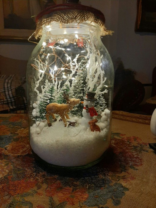 idees de centres de noel diy avec bocal en verre 24