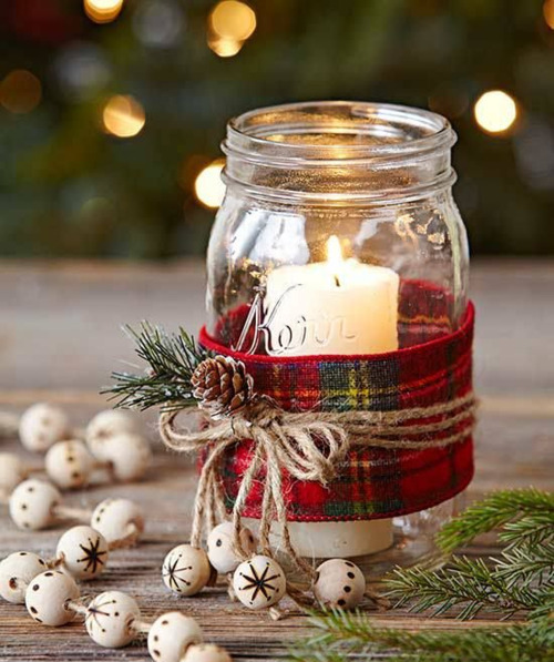 idees de centres de noel diy avec bocal en verre 25