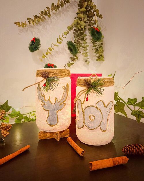 idees de centres de noel diy avec bocal en verre 4