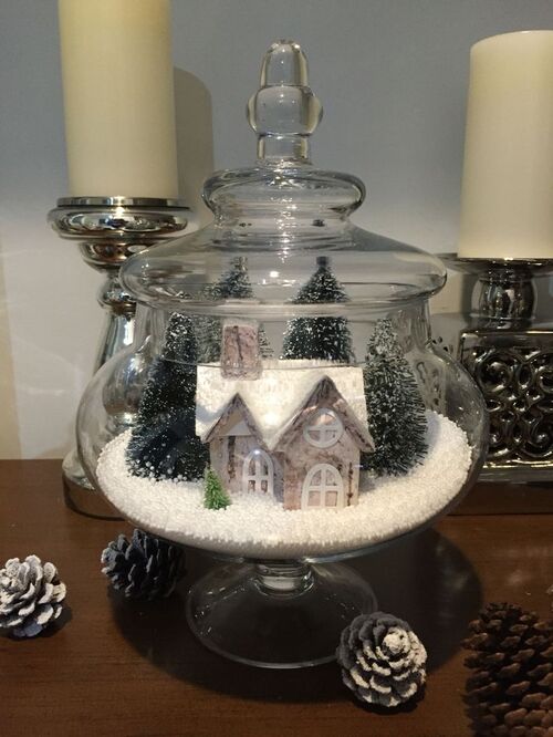 idees de centres de noel diy avec bocal en verre 5