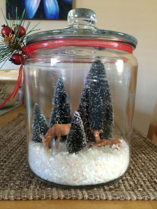 idees de centres de noel diy avec bocal en verre 6