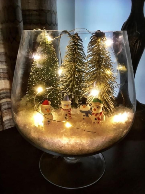 idees de centres de noel diy avec bocal en verre 7