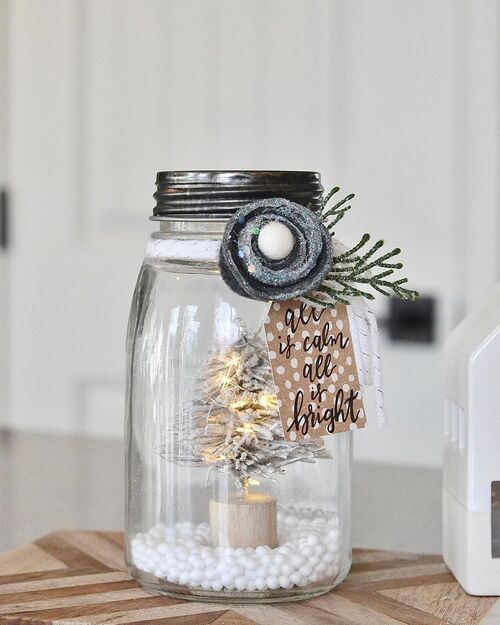 idees de centres de noel diy avec bocal en verre 8