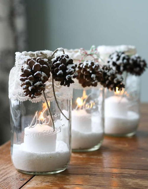 idees de centres de noel diy avec bocal en verre 9 1