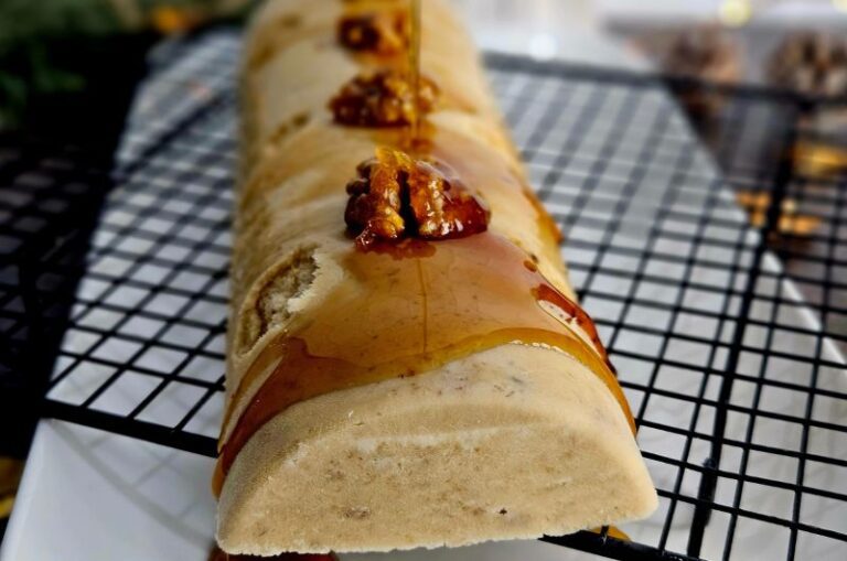 buche glacee au sirop derable et noix caramelisees