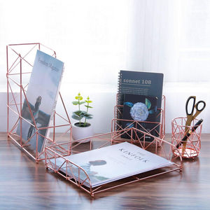 accessoires de bureau or rose 14