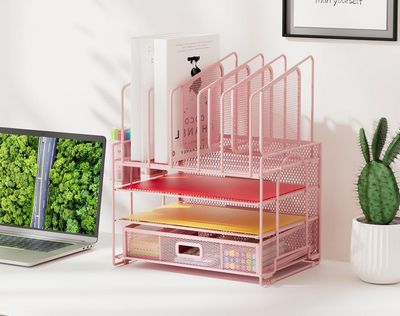 accessoires de bureau or rose 4