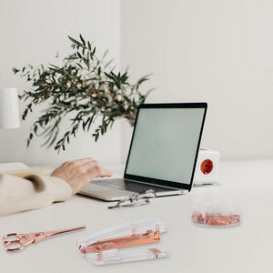accessoires de bureau or rose 5