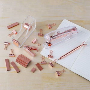 accessoires de bureau or rose