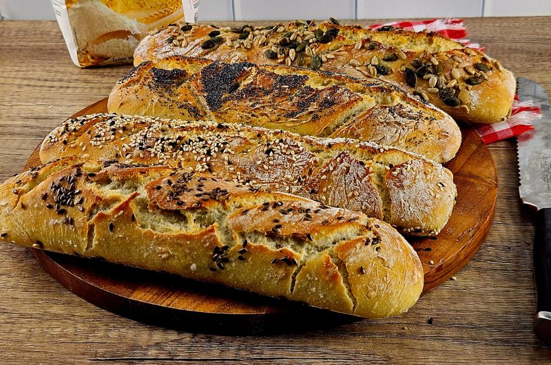 Baguettes de pain aux graines