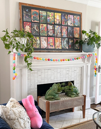 décoration de cheminée pour le printemps