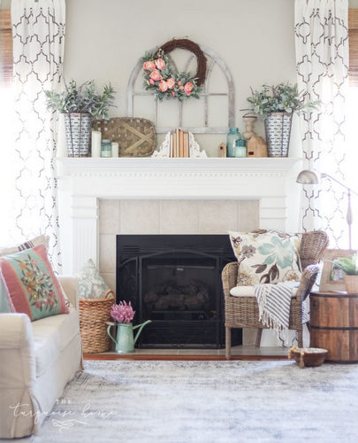 decoration de cheminee pour le printemps