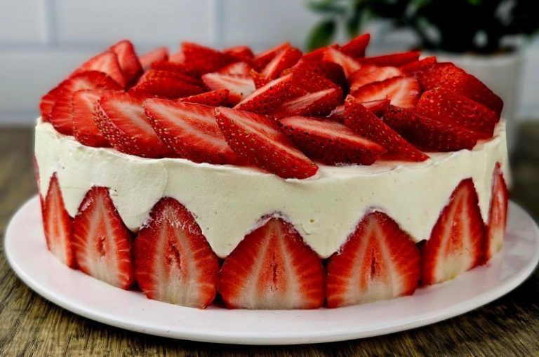fraisier ganache vanille