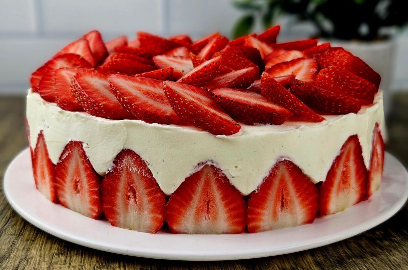 Fraisier ganache vanille