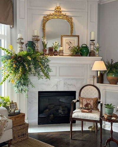 décorations de cheminée en été