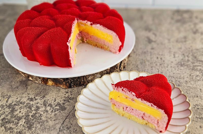 Entremets coeurs citron fraise